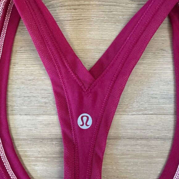 Lululemon Womens Mesh Racerback Pink Running Tank Top Sz 2 Performance Athletic - Picture 4 of 5